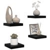 vidaXL Rafturi de perete 4 buc. negru extralucios 23x23,5x3,8 cm, MDF