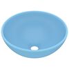 vidaXL Chiuvetă baie lux albastru mat 32,5x14 cm ceramică rotund