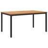 vidaXL Masă de exterior Natural și Negru 150 x 90 x 75 cm