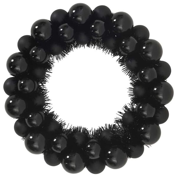 vidaXL Coronite cu bile de Craciun 2 pcs Negru 33 x 33 x 7 cm