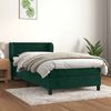 vidaXL Pat box spring cu saltea, verde &icirc;nchis, 100x200 cm, catifea