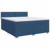 vidaXL Pat boxspring cu saltea albastru 160 x 200 cm Țesătură