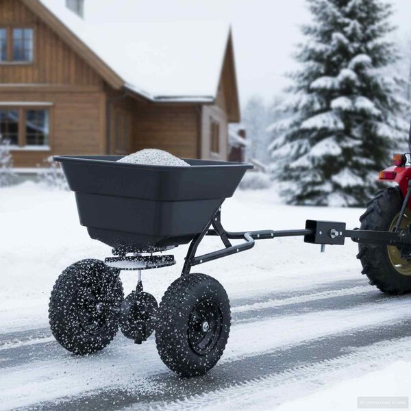 vidaXL &Icirc;mprăștietor Negru 53 x 108 x 74 cm PVC și Oțel