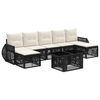 vidaXL Set de canapele pentru grădină 8 buc. Negru și Alb crem