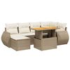 vidaXL Set canapele de grădină, 7 piese, cu perne, bej, poliratan