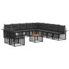 vidaXL Set de canapele de exterior 12 buc. Negru și Gri &icirc;nchis