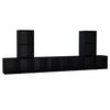 vidaXL Set de dulapuri TV, 5 piese, negru extralucios, lemn prelucrat