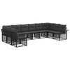 vidaXL Set de canapele de exterior 10 pcs Negru și Gri &icirc;nchis