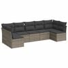 vidaXL Set canapele de grădină, 7 piese, cu perne, gri, poliratan
