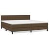 vidaXL Pat box spring cu saltea, maro &icirc;nchis, 200x200 cm, textil