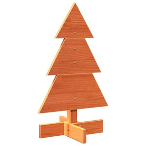 vidaXL Brad de Crăciun decorativ, maro ceruit, 60 cm, lemn pin masiv