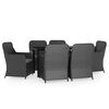 vidaXL Set de masă pentru grădină, 7 piese, cu perne, negru