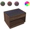 vidaXL Măsuță de cafea cu LED infinity, stejar maro, 70x50x50 cm