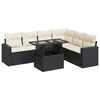 vidaXL Set canapele de grădină cu perne, 7 piese, negru, poliratan