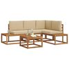 vidaXL Set de canapele de exterior cu pernă 5 Bucată Natural și Bej