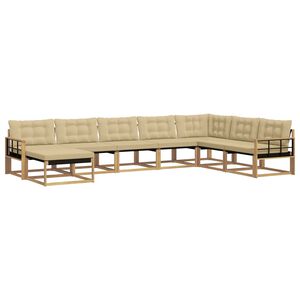 vidaXL Set de canapele de exterior cu pernă 8 pcs Alb și Bej