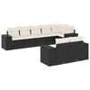 vidaXL Set mobilier de grădină cu perne, 8 piese, negru, poliratan