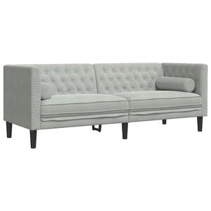 vidaXL Canapea Gri deschis 194 x 74,5 x 70,5 cm Catifea