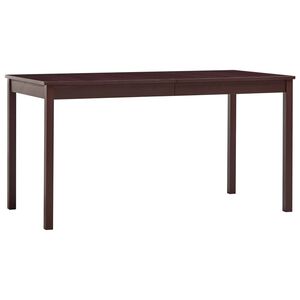 vidaXL Masă de bucătărie, maro &icirc;nchis, 140 x 70 x 73 cm, lemn de pin