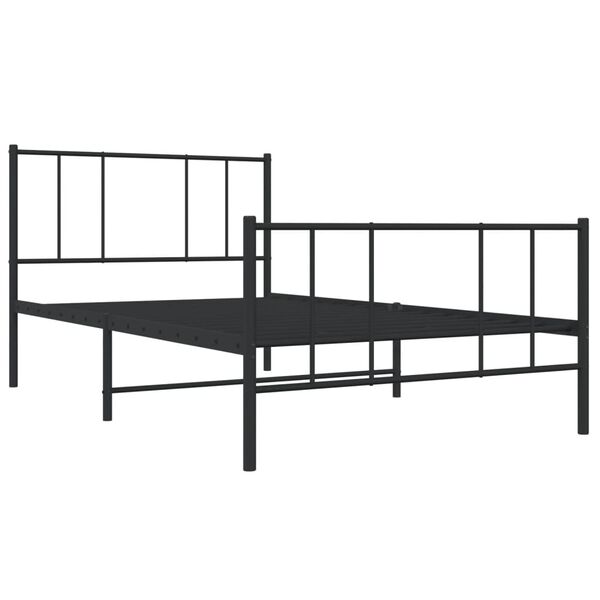 vidaXL Cadru pat metalic cu tăblii de cap/picioare, negru, 75x190 cm