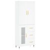vidaXL Dulap &icirc;nalt, alb, 69,5x34x180 cm, lemn compozit