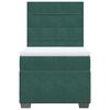 vidaXL Pat box spring cu saltea, verde &icirc;nchis, 90x190 cm, catifea