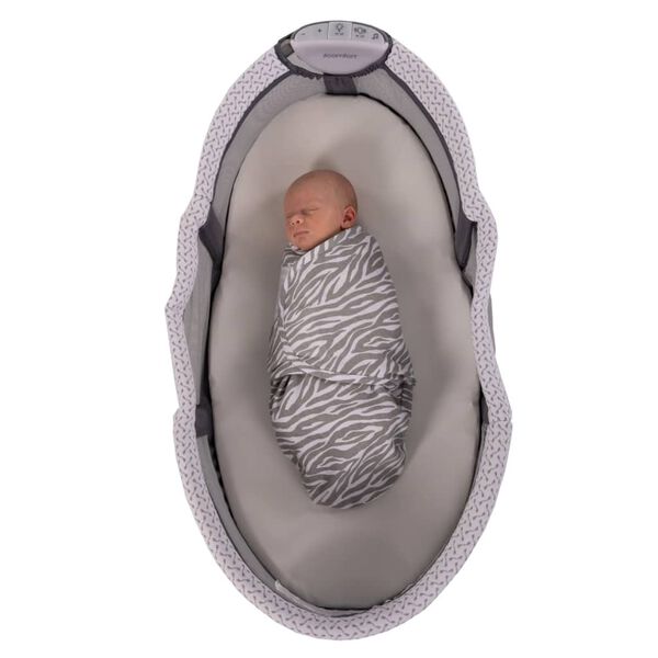 Bo Jungle Pătură de &icirc;nfășat, gri și alb, Tiger, S