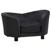 vidaXL Canapea pentru c&acirc;ini negru 69x49x40 cm, pluș/piele ecologică