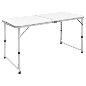 vidaXL Masă camping pliabilă reglabilă &icirc;n &icirc;nălțime, 120x60 cm aluminiu