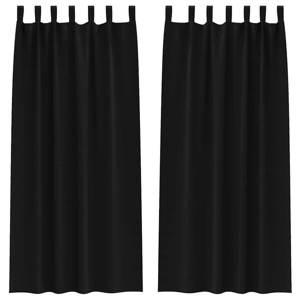 vidaXL Perdele Opaque cu Inel 2 pcs Negru 245 x 140 cm Poliester