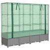 vidaXL Strat &icirc;nălțat cu husă de seră, aspect ratan, 160x40x138 cm