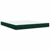 vidaXL Pat box spring cu saltea, verde &icirc;nchis, 180x200 cm, catifea