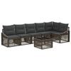 vidaXL Set de canapele pentru grădină Reglabil 7 pcs Gri poliratan