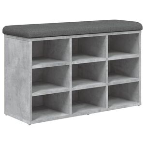 vidaXL Bancă de pantofi, gri beton, 82x32x50 cm, lemn prelucrat