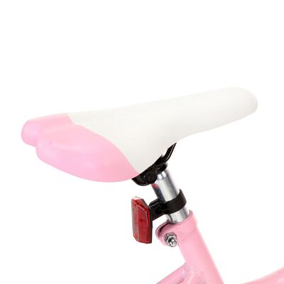 vidaXL Bicicletă de copii cu suport frontal, roz și negru, 20 inci