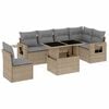 vidaXL Set canapele de grădină, 7 piese, cu perne, bej, poliratan