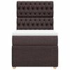 vidaXL Pat box spring cu saltea, maro &icirc;nchis, 80x200 cm, textil