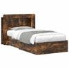 vidaXL Cadru de pat cu depozitare Stejar fumuriu 75 x 190 cm
