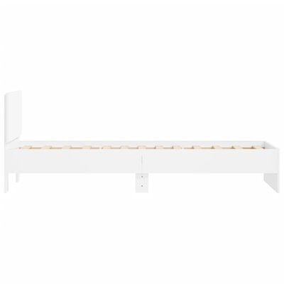 vidaXL Cadru de pat cu tăblie, alb, 75x190 cm, lemn prelucrat