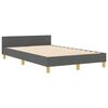 vidaXL Cadru de pat cu headboard Gri &icirc;nchis 120 x 200 cm țesătură