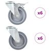 vidaXL Roți pivotante cu gaură pentru șurub, 12 buc., 100 mm