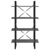 vidaXL Bibliotecă cu 4 rafturi, gri, 80x30x140 cm, lemn masiv de pin