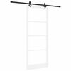 vidaXL Ușă glisantă Alb 93 x 232 cm Lemn masiv de pin și sticlă