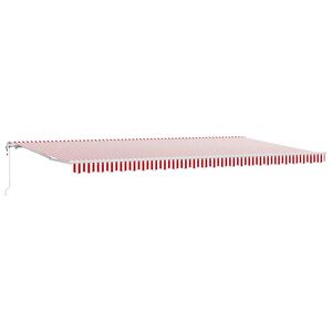 vidaXL Copertină retractabilă Roșu și Alb 600 &times; 300 cm
