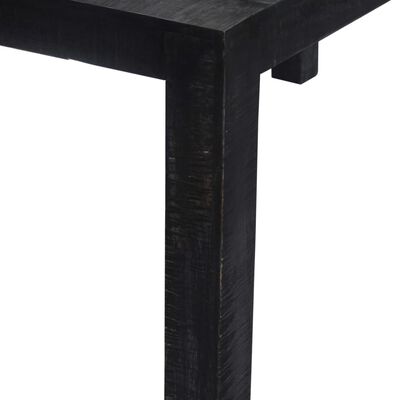 vidaXL Masă de bucătărie, negru, 140x80x76 cm, lemn masiv de mango