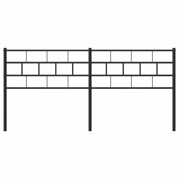 vidaXL Tăblie de pat metalică, negru, 193 cm