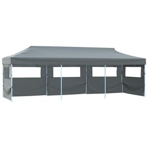 vidaXL Cort petrecere pliabil cu 5 pereți laterali, antracit, 870x291x315 cm
