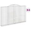 vidaXL Coșuri gabion arcuite 4 buc, 300x30x180/200 cm, fier galvanizat