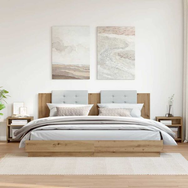 vidaXL Noptiere, 2 buc., stejar artizanal, 40x30x40 cm, lemn prelucrat