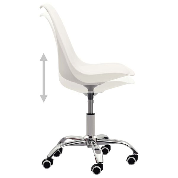 vidaXL Scaune de bucătărie, 2 buc., alb, piele ecologică